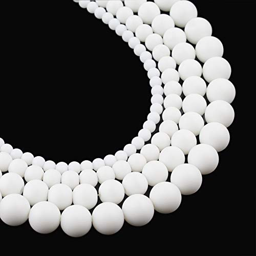 Yochus 6mm White Dull Polish Matte Onyx Agates Round Loose Beads Natural Stone Beads for Jewelry Making