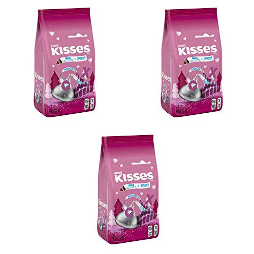 HERSHEY S HUGS  and  KISSES Milk Chocolate and White Creme Assortment Candy  Valentine s Day  25 OZ Variety Bag Pack of 3