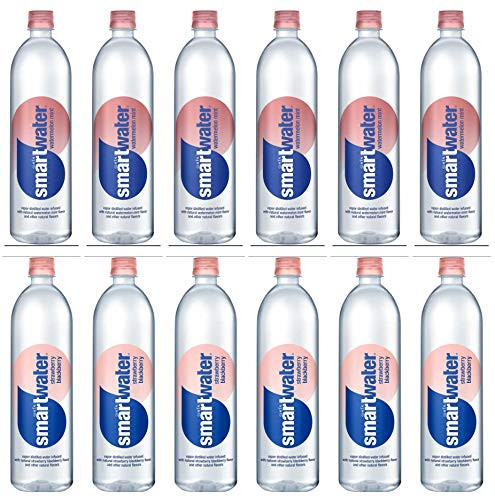 LUV BOX - Variety smartwater pack   23.7 oz Bottles  pack of 12   watermelon mint   strawberry blackberry