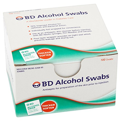 BD Alcohol Swabs 100 Each -Pack of 8-