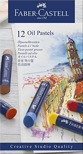 Faber Castell Creative Studio Oil Pastel Crayons  12 Vibrant Colors