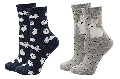 Lovful Womens Animal Socks Colorful Funny Casual Cotton Crew Socks 2 Pairs Multicoloured Lovful Womens Animal Socks Colorful Funny Casual Cotton Crew Socks 2 Pairs Multicoloured