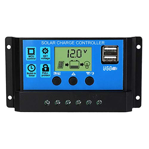 60A Solar Panel Battery Charge Regulator 12V 24V PWM Auto Adjustable LCD Display Solar Panel Controller with 5V Dual USB Output 60A Solar Panel Battery Charge Regulator 12V 24V PWM Auto Adjustable LCD Display Solar Panel Controller with 5V Dual USB Output
