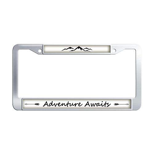 Framespolishisf Adventure Awaits License Plate Frame Holder Stainless Steel Car License Plate Holder Framespolishisf Adventure Awaits License Plate Frame Holder Stainless Steel Car License Plate Holder