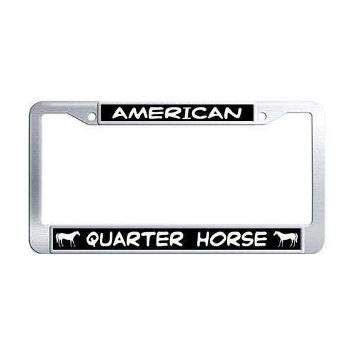 Framespolishisf American Quarter Horse License Plate Frame Stainless Steel Car Plate Frame
