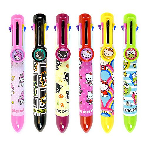 Sanrio Hello Kitty and Friends 8 Colors Ballpoint Pen Multi Pen -Set of 6-