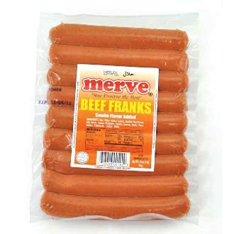 Merve Halal Beef Frank Halal Hot Dog 1lb -8 stick-