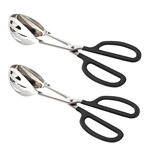 KATBUU Buffet Tongs  Updated Thickening Stainless Steel Serving Tongs with Comfortable Handle Buffet Party Catering Serving Tongs Salad Tongs Cake Tongs Kitchen Tongs Bread Tongs -2 Pack-