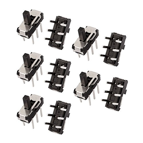 uxcell 10 Pcs 2 Position Straight 6P DPDT Micro Slide Switch Latching Power Switch