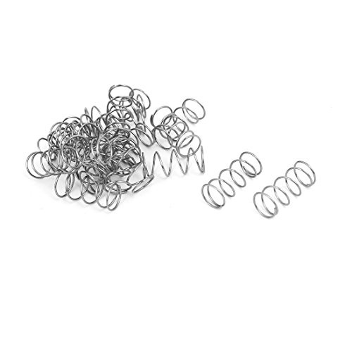uxcell Compression Spring 304 Stainless Steel 7mm OD 0.5mm Wire Size 15mm Free Length Silver Tone 20Pcs