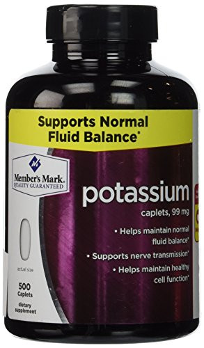 Member s Mark Formerly Simply Right Potassium Caplets - 500ct -99mg Potassium-