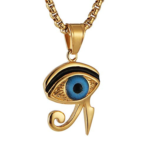 AsAlways Eye of Horus Egypt Pendant Pendant Necklace 24k Gold Plated Stainless Steel Ancient Egyptian Symbol of Protection AsAlways Eye of Horus Egypt Pendant Pendant Necklace 24k Gold Plated Stainless Steel Ancient Egyptian Symbol of Protection