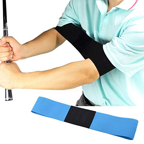 Golf Swing Trainer Golf Swing Aid Golf Arm Band Beginner Training Alignment Gesture Golf Practice Arm Band Golf Swing Gesture Corrector Blue