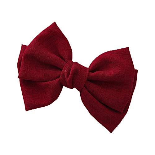 Pure Color Cute Hair Accessories Simple Cloth Knotted Butterfly Women Girls Spring Clips Hair Clips Bow Hairpin Barrette-Wine red- Pure Color Cute Hair Accessories Simple Cloth Knotted Butterfly Women Girls Spring Clips Hair Clips Bow Hairpin Barrette-Wine red-