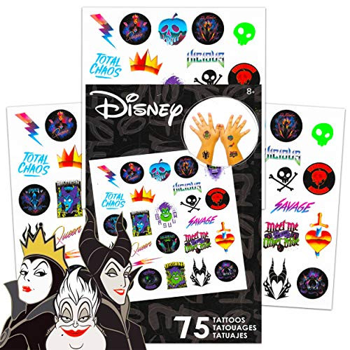 Disney Villains Tattoos Party Favors Pack ~ Bundle Includes 75 Disney Villains Temporary Tattoos Featuring Maleficent and More -Disney Villains Party Supplies- Disney Villains Tattoos Party Favors Pack ~ Bundle Includes 75 Disney Villains Temporary Tattoos Featuring Maleficent and More -Disney Villains Party Supplies-