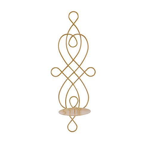 Wall Candle Holder  Elegant Swirling Iron Hanging Wall Mounted Decorative Candle Sconce for Living Room Home Decorations  Wall Sconces Decor-Gold-