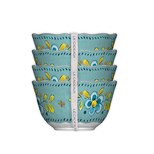 Le Cadeaux Madrid Desert Bowl (Set of 4), Turquoise