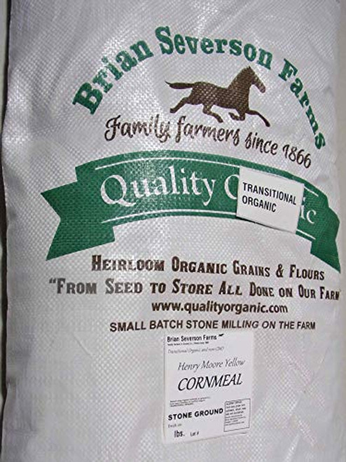 Henry Moore Cornmeal - Stone Ground Heirloom Open Pollinated non-GMO whole kernel -germ included- yellow dent cornmeal - 12 1 2 lbs. - Farmer Direct Henry Moore Cornmeal - Stone Ground Heirloom Open Pollinated non-GMO whole kernel -germ included- yellow dent cornmeal - 12 1 2 lbs. - Farmer Direct