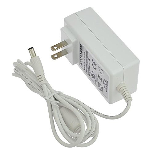 LEDwholesalers 24V 1.5A 36W Wall-Mount AC DC Power Adapter  5.5x2.5mm DC Plug with Spring Clips  White  UL-Listed  3210-24V