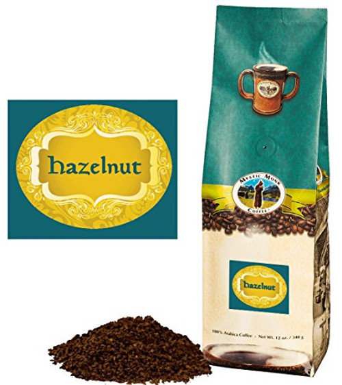 Mystic Monk Coffee  Hazelnut Flavored Ground Coffee -Flavor Roast 100 percent  Arabica Coffee- - 12oz