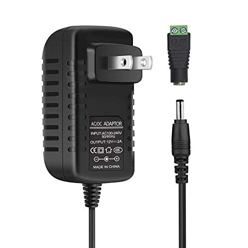 NineBright 12V 2A 24W LED Strip Power Supply  Wall Mounted AC 100-240V to DC 12V Power Adapter  Switching Transformer for LED Strip Light with 5.5 2.1 DC Female Barrel Connector to Screw Adapter