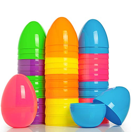 HOOJO 20 Pcs Plastic Easter Eggs 5.9 Inch Tall plastic eggs fillable with 6 Colors for Easter Egg Hunt Basket Stuffers Fillers Classroom Prize Supplies Filling Treats and Party Favor HOOJO 20 Pcs Plastic Easter Eggs 5.9 Inch Tall plastic eggs fillable with 6 Colors for Easter Egg Hunt Basket Stuffers Fillers Classroom Prize Supplies Filling Treats and Party Favor