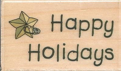 Happy Holidays Boyds Collection Wood Mounted Rubber Stamp -D21044-