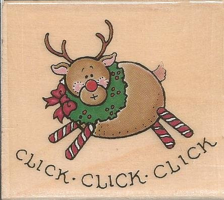 Click Click Click Sandi Gore Evans Wood Mounted Rubber Stamp -E25027-