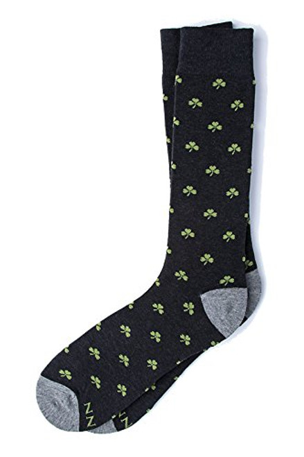 Men s Hipster Designer My Lucky Shamrock Funky Novelty Crew Dress Socks -Heather Black- Men s Hipster Designer My Lucky Shamrock Funky Novelty Crew Dress Socks -Heather Black-