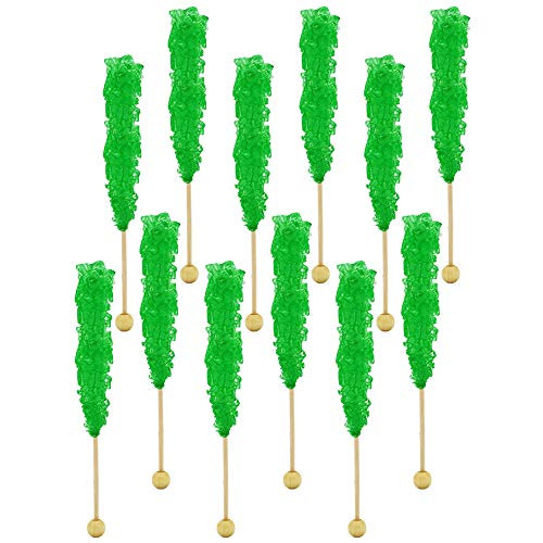 Rock Candy Lollipops Pops Candy Suckers  Color and Flavor Assortment  Individually Wrapped  6.5 inch -Lime  12-Pack-