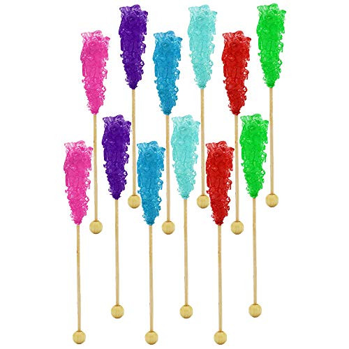 Rock Candy Lollipops Pops Candy Suckers Variety Flavor and Color Assortment Individually Wrapped 5.5 inch -12-Pack- Rock Candy Lollipops Pops Candy Suckers Variety Flavor and Color Assortment Individually Wrapped 5.5 inch -12-Pack-