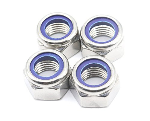 binifiMux 4pcs 304 Stainless Steel M16 x 2.0mm Nylock Nylon Inserted Hex Self Locking Nuts