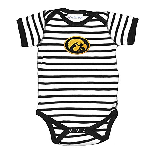 Two Feet Ahead NCAA College Newborn Infant Striped Bodysuit Creeper -12 Months  Iowa Hawkeyes-