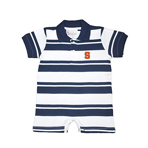 Two Feet Ahead NCAA College Newborn Infant Striped Rugby Bodysuit Creeper -6 Months  Syracuse Orangemen-