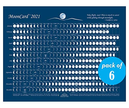 Celestial Products Moon Calendar 2021  Cards  MoonCard - 6 pk