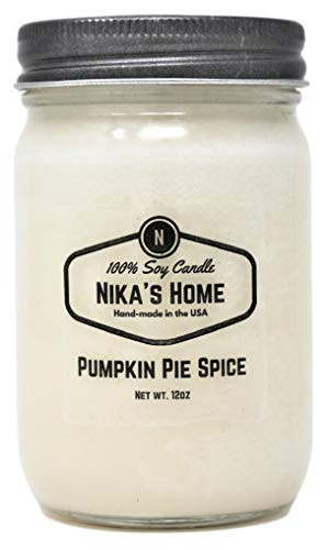 Nika s Home Pumpkin Pie Spice Soy Candle - 12oz Mason Jar