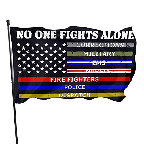CHANGQUDD No One Fights Alone 3x5 Ft American Flag Outdoor Banner Family Banner Garden Banner Black CHANGQUDD No One Fights Alone 3x5 Ft American Flag Outdoor Banner Family Banner Garden Banner Black