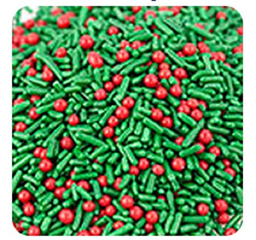 Oasis Supply Christmas Candy Sprinkle  Quins Holly Berry Mix  6 Ounce