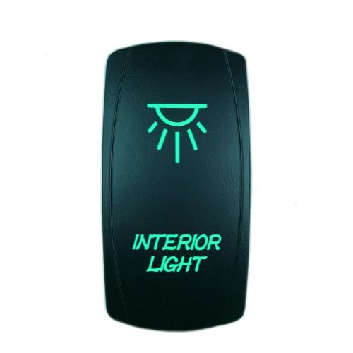 STVMotorsports Laser Green Rocker Switch Interior Lights 20A 12V On Off LED Light