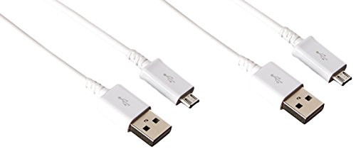 Samsung OEM 5-Feet Micro USB Data Sync Charging Cables for Galaxy Note 4 Note 2 S4 S3 S2 - Non-Retail Packaging - White 2 Count Samsung OEM 5-Feet Micro USB Data Sync Charging Cables for Galaxy Note 4 Note 2 S4 S3 S2 - Non-Retail Packaging - White 2 Count