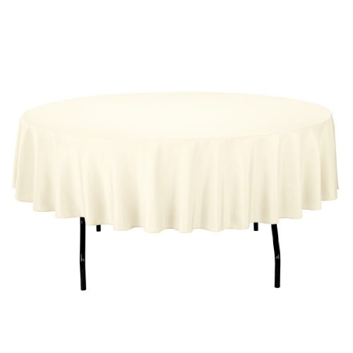 BROWARD LINENS Tablecloth Polyester Round 90 Inch -Ivory- BROWARD LINENS Tablecloth Polyester Round 90 Inch -Ivory-