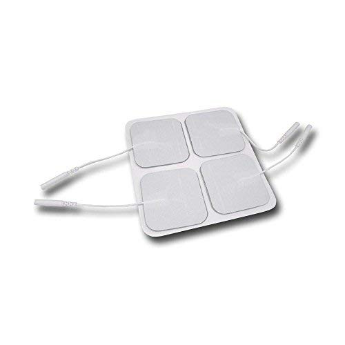 Small Tens Unit Pads Patches 2 inch x 2 inch Replacement Rectangular Electrodes 4 Pack Electro Pads for TENS Therapy Universally Compatible with Most TENS Machine Models Reusable Premium Quality