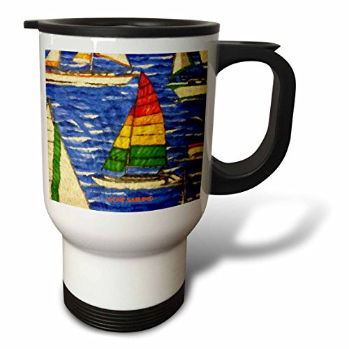 3dRose Gone Sailing Travel Mug, 14-Ounce, Stainless Steel