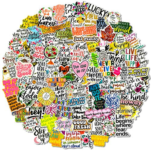 200 Pcs Inspirational Words Stickers for Hydroflasks  Motivational Quote Stickers for Teens and Adults Trendy Vinyl Positive Sticker for Water Bottles Book Laptop