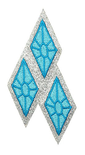 elope My Little Pony Friendship is Magic Rarity Glitter Patch Blue  4 in. x 1.75 in.