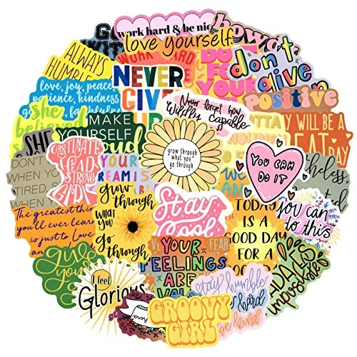 Inspirational Words Stickers for Laptop 50pcs  Motivational Quote Stickers for Teens Adults Students Teachers Planners Employees  Waterproof Vinyl Stickers for Hydro Flasks Scrapbook Notebook Journal