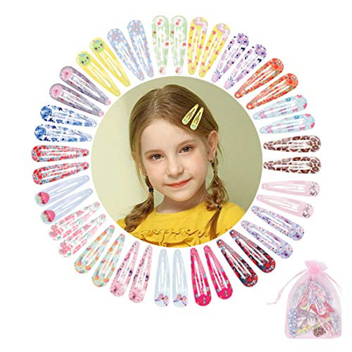 40-PCS Cartoon Hair Clips Cute Hairpins Non-Slip Metal Snap Hair Barrettes Accessories for Kids for Girls