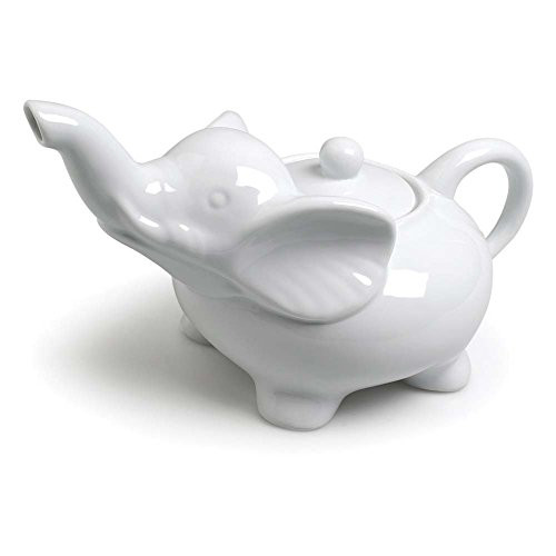 Abbott Collection Porcelain Elephant Teapot, White