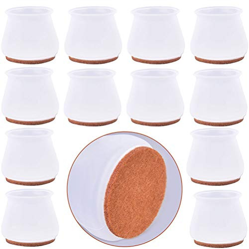 36Pcs Silicone Chair Legs Floor Protectors Caps  Furniture Silicon Protection Cover with Felt Pads  Anti-Slip Table Feet  Preventing Scratches and Noise