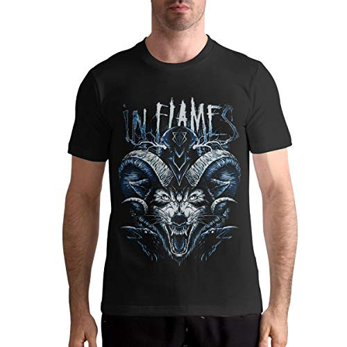 in Flames Band Shirt Men s Cotton T Shirt Fashion O Neck Short Sleeve Tee L Black in Flames Band Shirt Men s Cotton T Shirt Fashion O Neck Short Sleeve Tee L Black